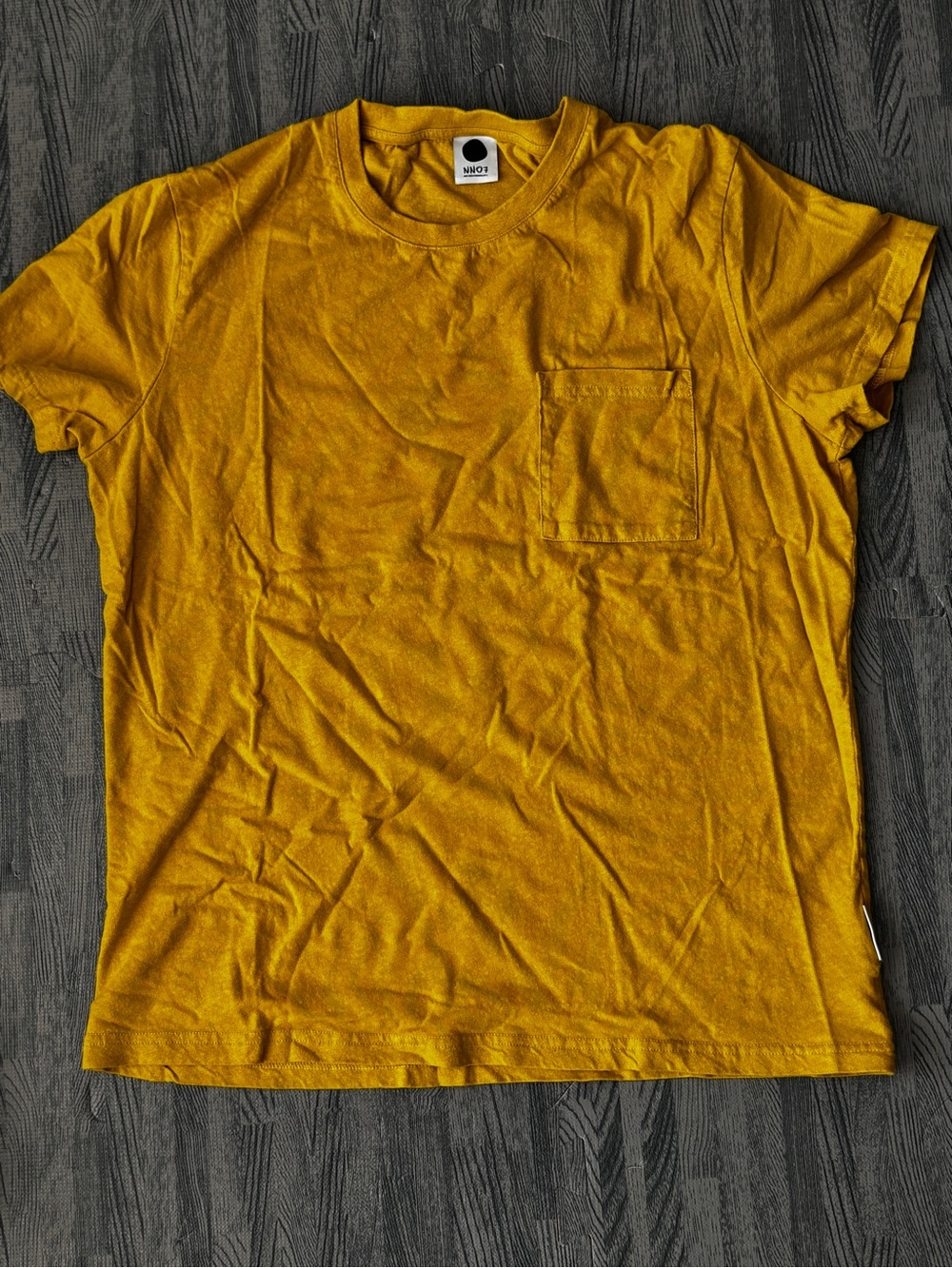 Men's NN07 Pocket Tee in Mustard Yellow - Casual Crew Neck